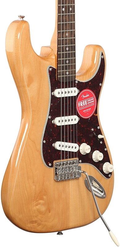 open zoom image for Squier Classic Vibe '70s Stratocaster Electric Guitar, Indian Laurel Natural, Full Left Front