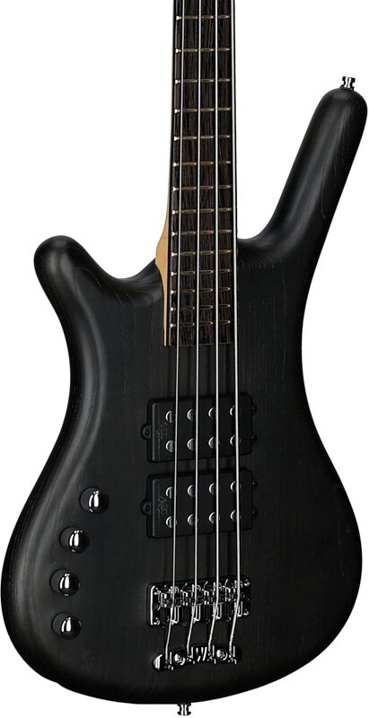 open zoom image for Warwick RockBass Corvette Basic 4 Left Handed Bass Guitar, Black, Full Left Front