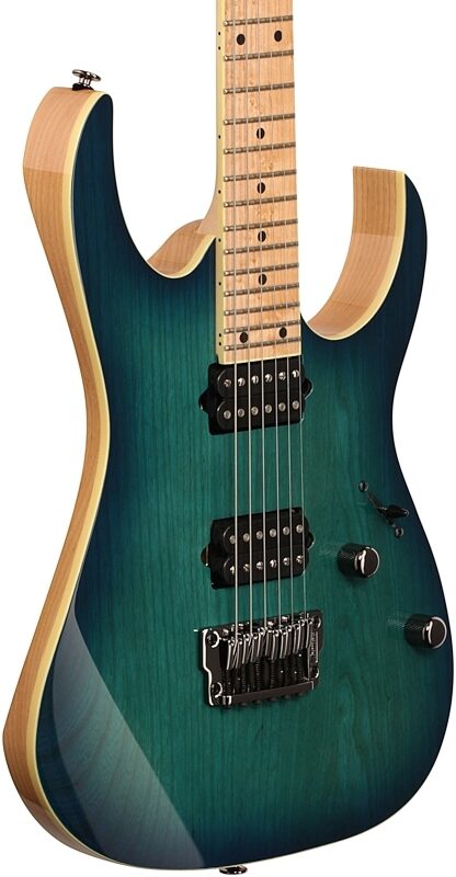 open zoom image for Ibanez RG652AHMFX Prestige Electric Guitar (with Case), Nebula Green Burst, Full Left Front