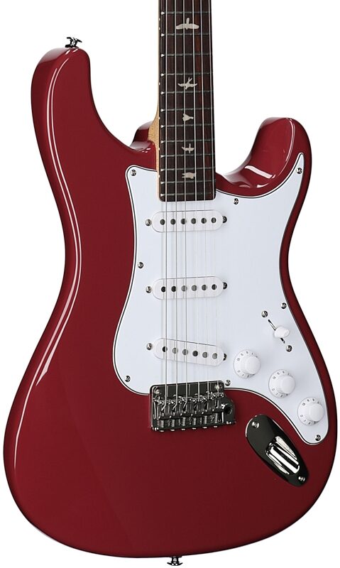 open zoom image for PRS Paul Reed Smith SE Silver Sky Electric Guitar, Rosewood Fretboard (with Gig Bag), Derby Red, Full Left Front
