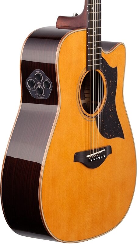 open zoom image for Yamaha A5R Dreadnought Acoustic-Electric Guitar (with Case), Vintage Natural, Full Left Front