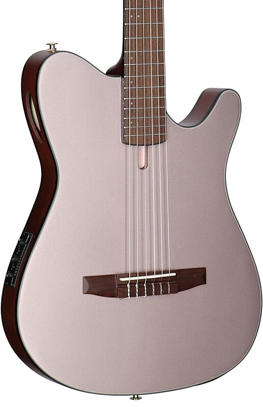 open zoom image for Ibanez FRH10N Classical Acoustic-Electric Guitar, Rose Gold Metallic, Full Left Front