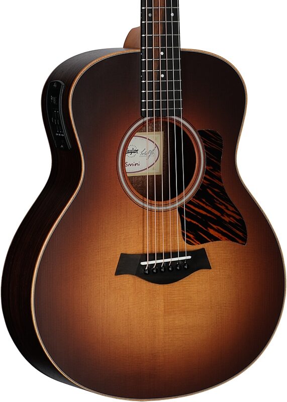 open zoom image for Taylor GS Mini-e Rosewood Acoustic-Electric Guitar, Sunburst, Full Left Front