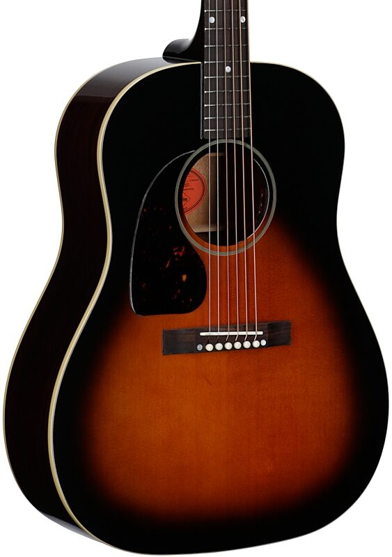 open zoom image for Epiphone Inspired by Gibson Custom 1942 Banner J-45 Acoustic-Electric Guitar, Left-Handed (with Case), Vintage Sunburst, Full Left Front