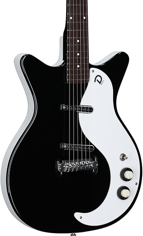 open zoom image for Danelectro '59 MOD NOS Electric Guitar, Black, Full Left Front
