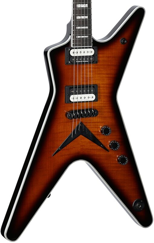 open zoom image for Dean ML Select Flame Top Electric Guitar, Transparent Brazilia, Full Left Front