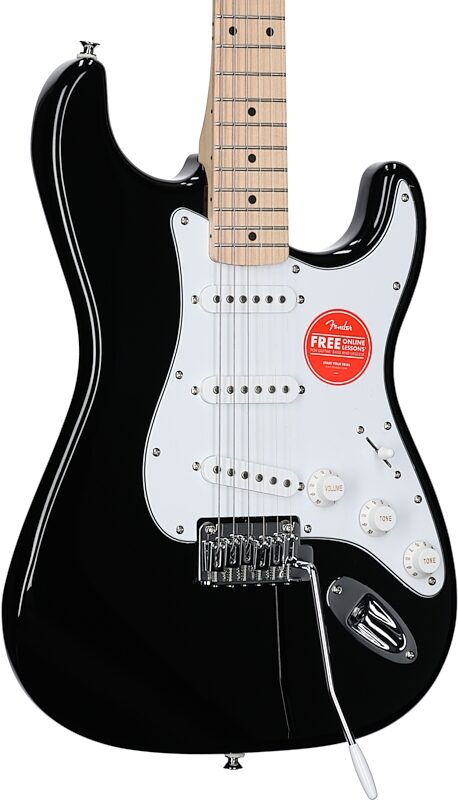 open zoom image for Squier Affinity Stratocaster Electric Guitar, with Maple Fingerboard, Black, Full Left Front