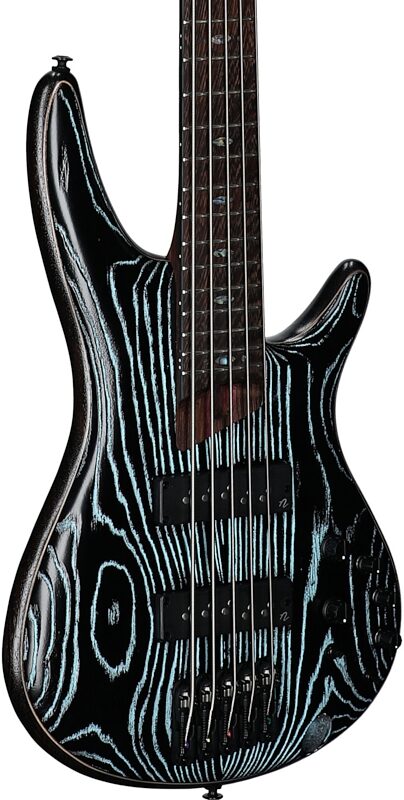 open zoom image for Ibanez SR1325SB Premium Electric Bass, 5-String (with Gig Bag), Aqua Wave Low Gloss, Full Left Front