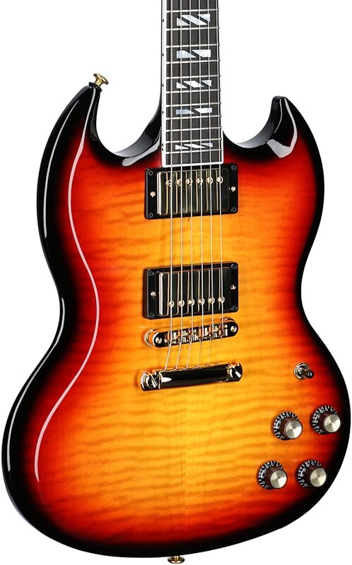 open zoom image for Gibson SG Supreme Electric Guitar (with Case), Fireburst, Open Box (Very Good), Full Left Front
