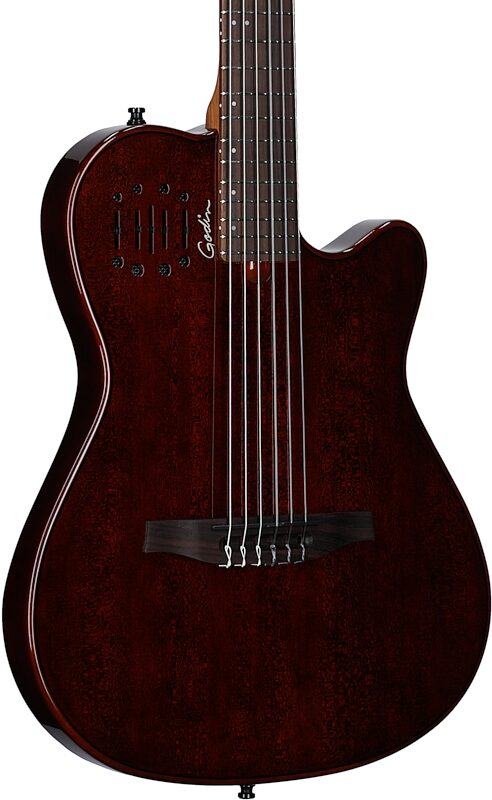 open zoom image for Godin Multiac Mundial Classical Acoustic-Electric Guitar (with Gig Bag), Kanyon Burst, Open Box (Very Good), Full Left Front