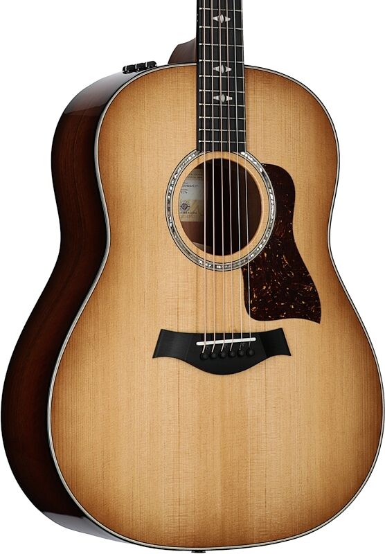 open zoom image for Taylor 517e Urban Ironbark Grand Pacific Acoustic-Electric Guitar (with Case), Shaded Edge Burst, Full Left Front