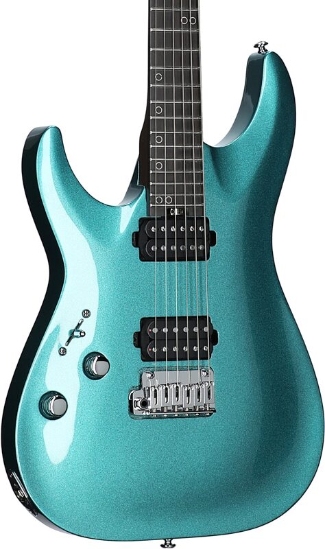 open zoom image for Schecter Aaron Marshall AM-6 Tremolo Electric Guitar, Left-Handed, Arctic Jade, Full Left Front