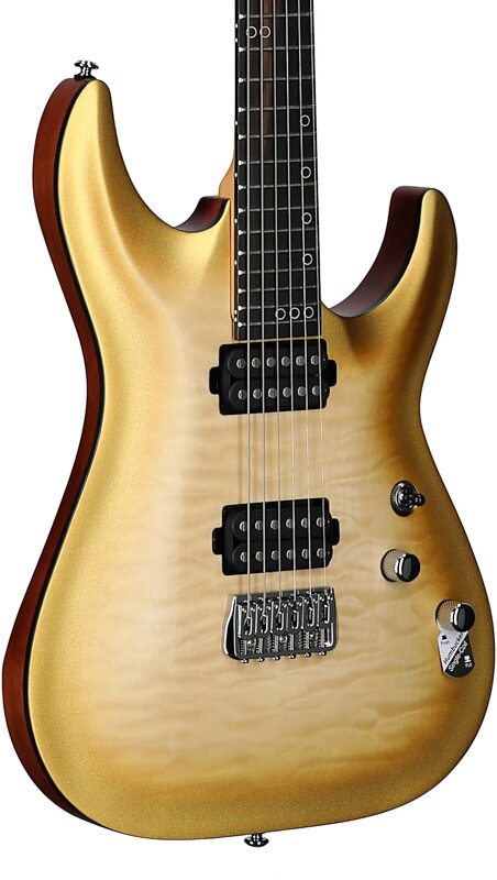 open zoom image for Schecter Omen Extreme-II Electric Guitar, Gold Rush, Chrome Hardware, Full Left Front