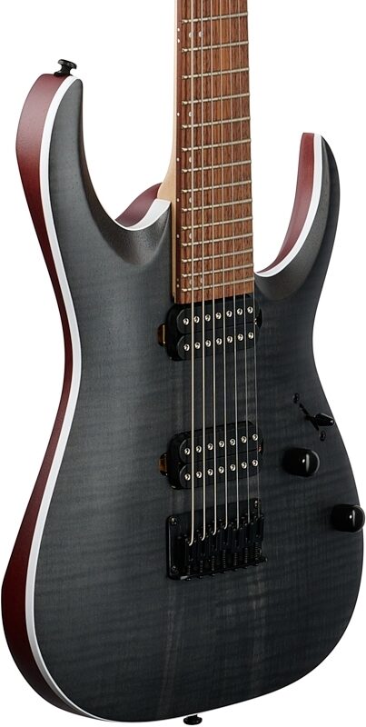 open zoom image for Ibanez RGA742FM Electric Guitar, Transparent Gray Flat, Full Left Front