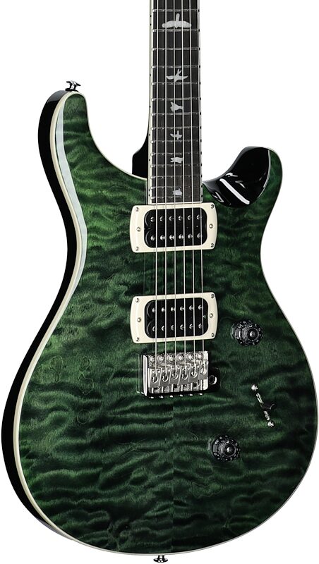 open zoom image for PRS Paul Reed Smith SE Custom 24 Quilt Top Electric Guitar (with Gig Bag), Teal Black, Full Left Front