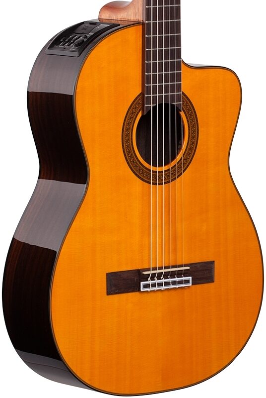 open zoom image for Takamine GC5CE Classical Acoustic-Electric Guitar, Natural, Full Left Front