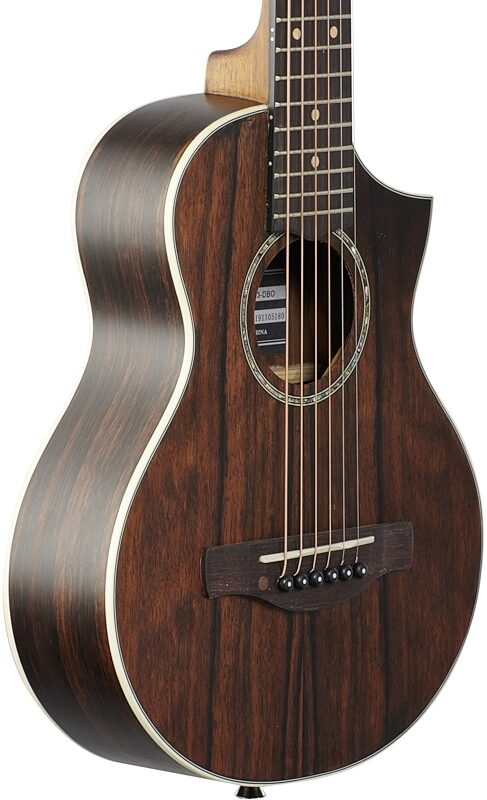 open zoom image for Ibanez EWP13 Piccolo Acoustic Guitar, Dark Brown Open Pore, Full Left Front