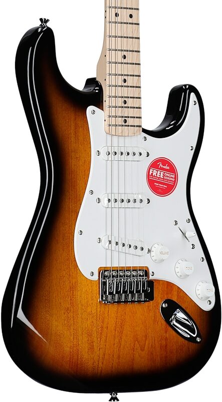 open zoom image for Squier Sonic Stratocaster Electric Guitar, Two Color Sunburst, Full Left Front
