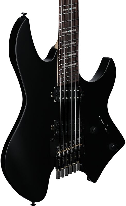 open zoom image for Sire Larry Carlton X6 Headless Electric Guitar (with Gig Bag), Black Satin, Full Left Front