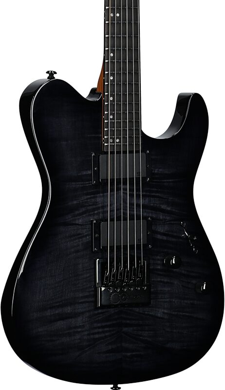 open zoom image for ESP LTD TH-1000ETFM Electric Guitar, See-Thru Black Sunburst, Full Left Front