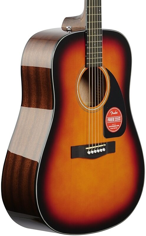 open zoom image for Fender CD-60 V3 Dreadnought Acoustic Guitar (with Case), Sunburst, Full Left Front