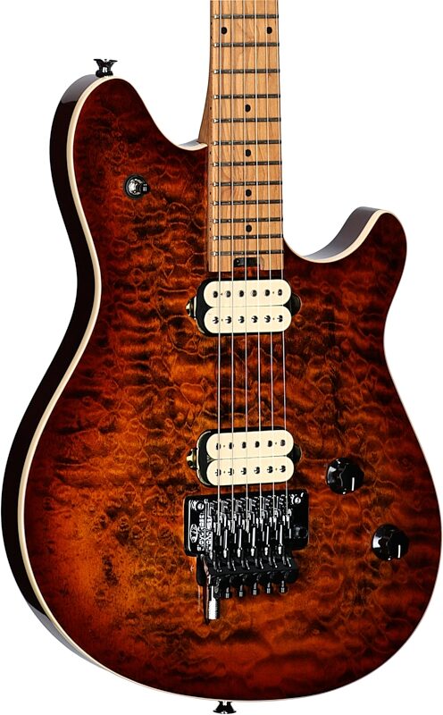 open zoom image for EVH Eddie Van Halen Wolfgang Special Quilted Maple Electric Guitar, Tiger Eye Glow, Open Box (Very Good), Full Left Front