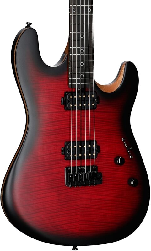 open zoom image for Sterling by Music Man Rabea Massaad Artist Sabre Electric Guitar, Blood Flame, Full Left Front