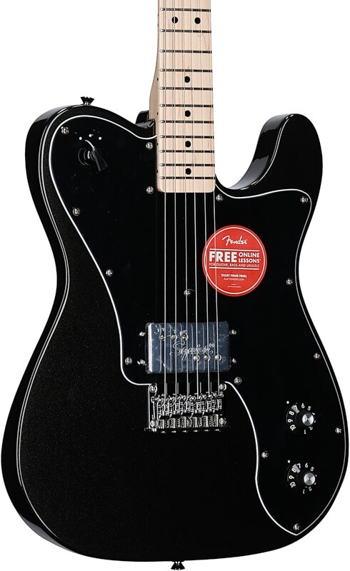 open zoom image for Squier Paranormal Esquire Deluxe Electric Guitar, Maple Fingerboard, Metallic Black, Full Left Front