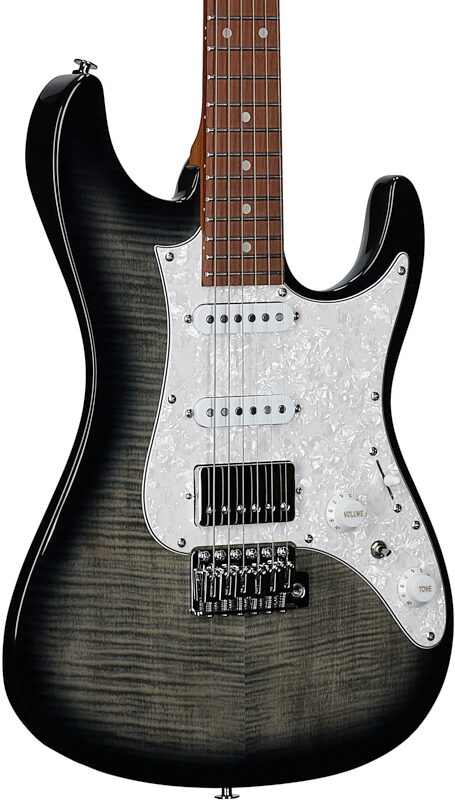 open zoom image for Ibanez AZ22S1F Electric Guitar, Transparent Black Sunburst, Full Left Front