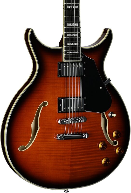 open zoom image for Washburn SH35 Semi-Hollowbody Electric Guitar, Tobacco Sunburst, Full Left Front