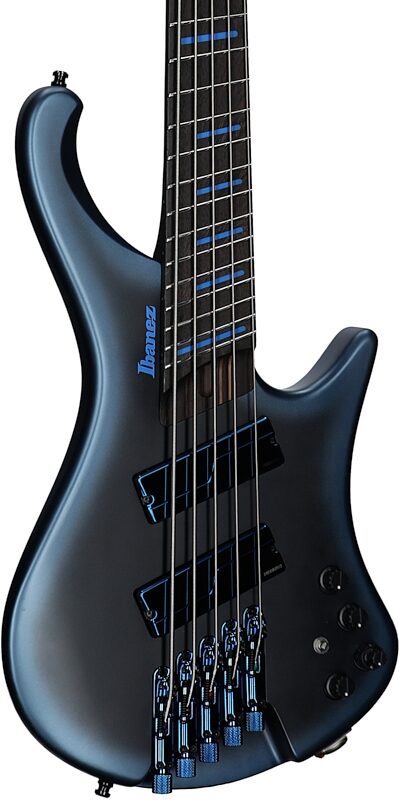open zoom image for Ibanez EHB5MSBSP Multi-Scale Electric Bass, 5-String (with Gig Bag), Midnight Arctic Ocean, Full Left Front