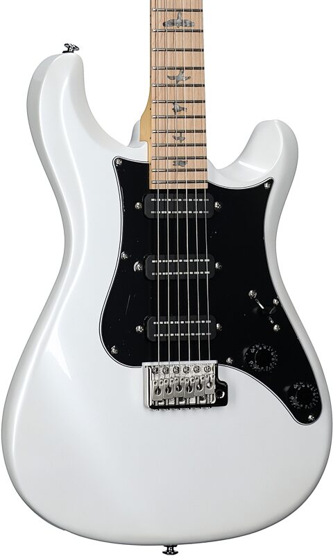 open zoom image for PRS Paul Reed Smith SE NF3 Electric Guitar, with Maple Fingerboard (with Gig Bag), Pearl White, Full Left Front