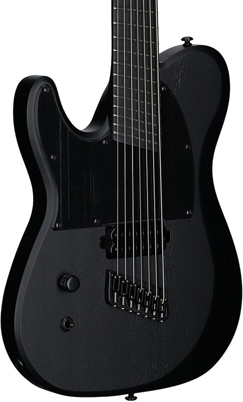open zoom image for Schecter PT7MS Black Ops Electric Guitar, Left-Handed, Satin Black Open Pore, Full Left Front
