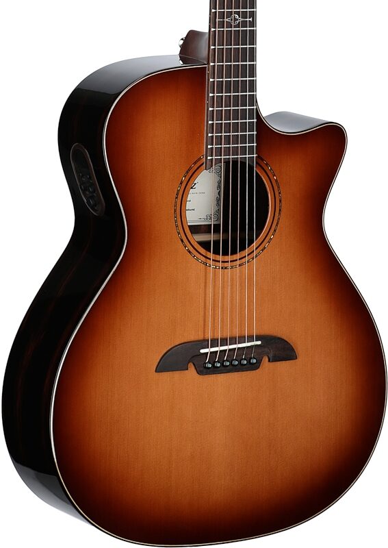 open zoom image for Alvarez AGE95CESHB Artist Elite Grand Auditorium Acoustic-Electric Guitar, New, Full Left Front