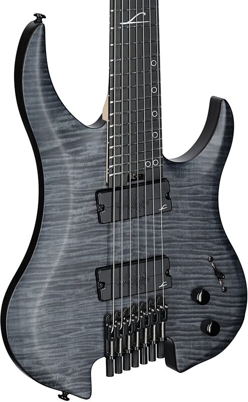 open zoom image for Legator Ghost 7 Super Shred Electric Guitar, Black Flame, Full Left Front