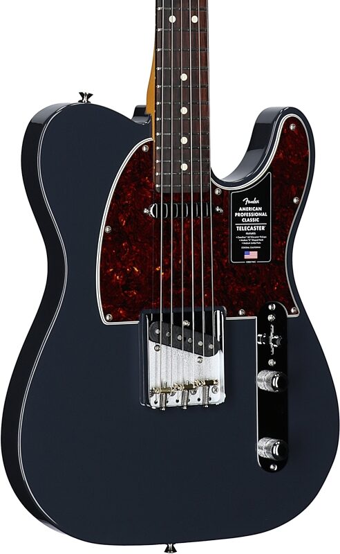 open zoom image for Fender American Professional Classic Telecaster Electric Guitar, Rosewood Fingerboard (with Gig Bag), Faded Black, Full Left Front
