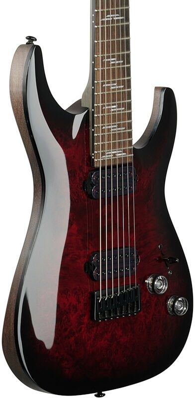 open zoom image for Schecter Omen Elite-7 Electric Guitar, 7-String, Black Cherry Burst, Full Left Front