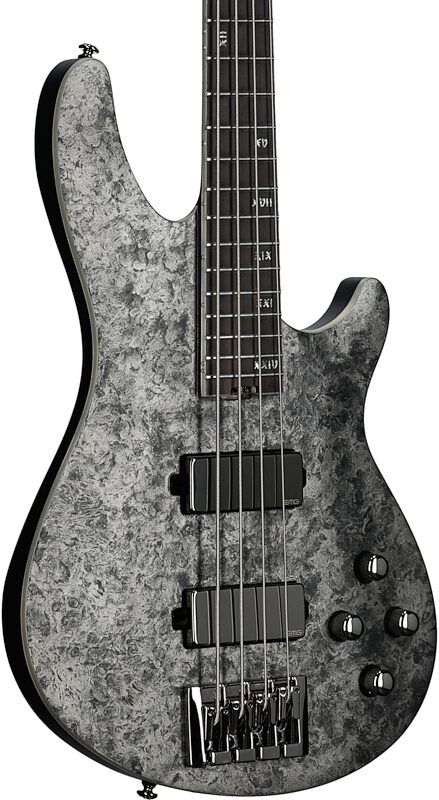 open zoom image for Schecter MVP C-4 Bass Guitar, Black Reign, Full Left Front