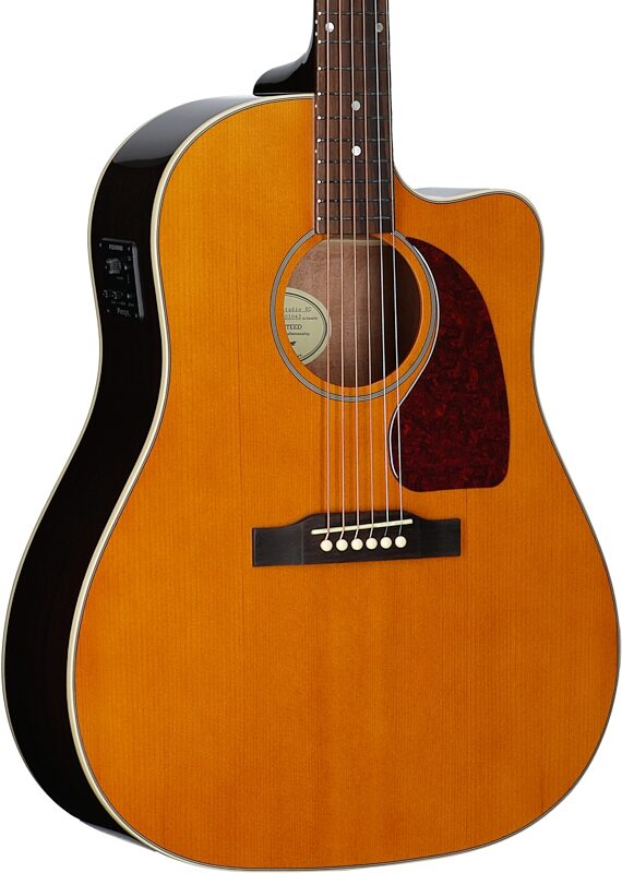 open zoom image for Epiphone J-45 Studio EC Acoustic-Electric Guitar (with Gig Bag), Natural, Full Left Front