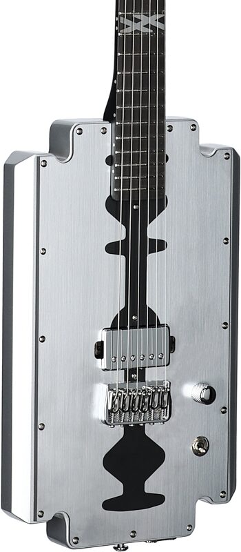 open zoom image for Schecter Machine Gun Kelly Razor Blade Electric Guitar, Metallic Silver, Full Left Front