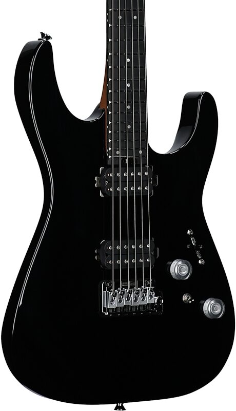 open zoom image for Charvel Pro-Mod Plus DK24 HH 2PT Electric Guitar, with Ebony Fingerboard (and Case), Raven Black, Full Left Front