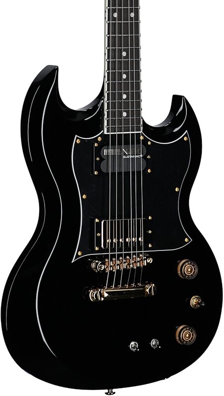 open zoom image for Schecter ZV-H6LLYW66D-S Zacky Vengeance Electric Guitar, Gloss Black, Full Left Front