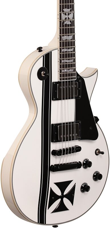 open zoom image for ESP LTD James Hetfield Iron Cross Electric Guitar (with Case), Snow White, Full Left Front