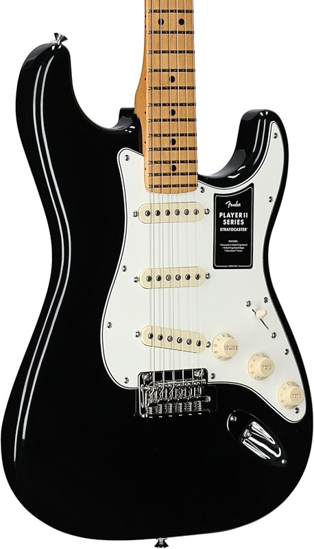 open zoom image for Fender Player II Stratocaster Electric Guitar, with Maple Fingerboard, Black, Full Left Front