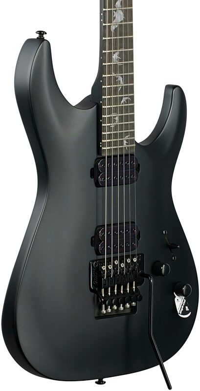 open zoom image for Schecter Damien-6FR Electric Guitar, Satin Black, Full Left Front
