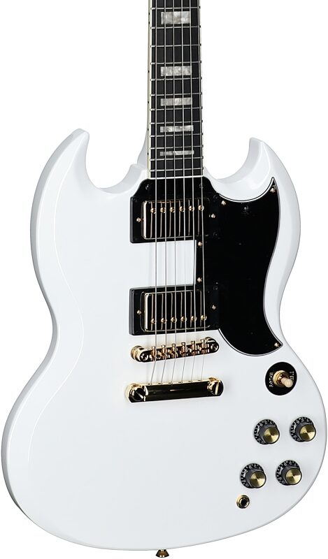 open zoom image for Epiphone Inspired by Gibson SG Custom Electric Guitar (with Gig Bag), Alpine White, Full Left Front