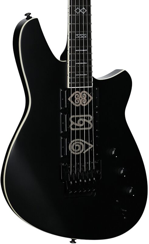 open zoom image for Reverend Vernon Reid Signature Totem Electric Guitar, The Darque Midnight Black, Full Left Front