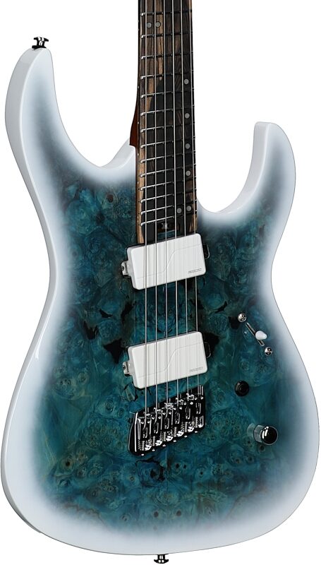 open zoom image for Legator Ninja 6 OD Multi-Scale Electric Guitar, Arctic Blue, Full Left Front
