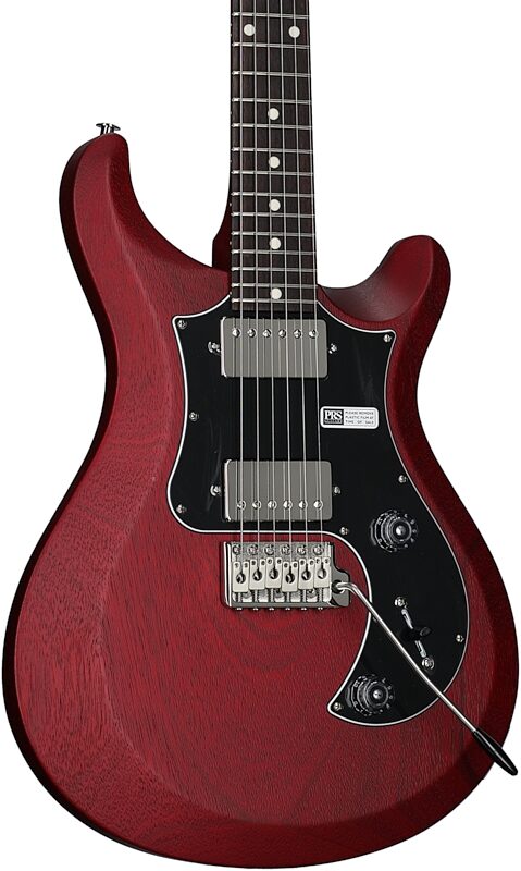 open zoom image for PRS Paul Reed Smith S2 Standard 24 Satin Pattern Thin Electric Guitar (with Gig Bag), Vintage Cherry, Full Left Front