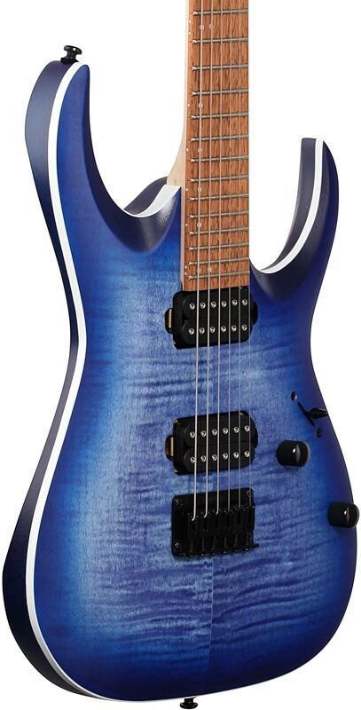 open zoom image for Ibanez RGA42FM Electric Guitar, Blue Lagoon Burst Flat, Full Left Front